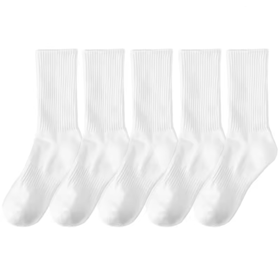 TK 20 Pares De Calcetines Altos De Algodón Puro Para Hombres Clásicos Negro/Blanco Transpirables Absorbentes De Sudor Calientes Elasticos Deportivos