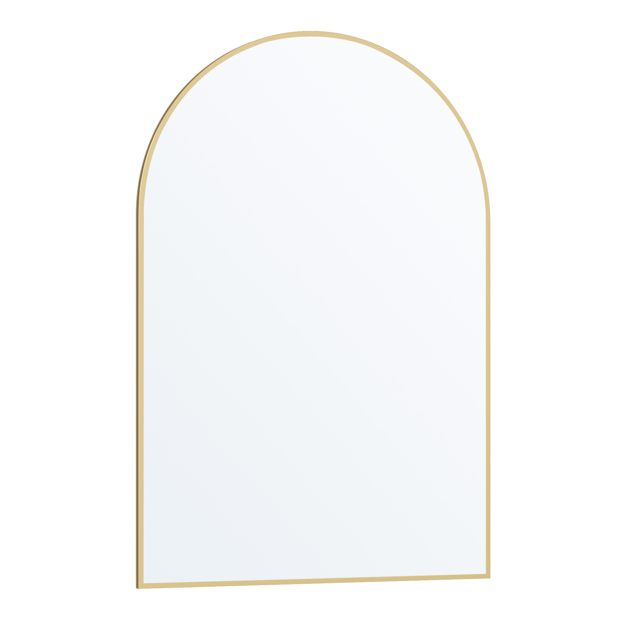 SONGMICS Espejo de Baño, Espejo de Pared, Arqueado, Marco de Aluminio, 91 x 61 cm, Lámina de Seguridad, Montaje Fácil, para Salón, Dormitorio, Regalos Navidad Mujer, Negro Tinta/Dorado Claro