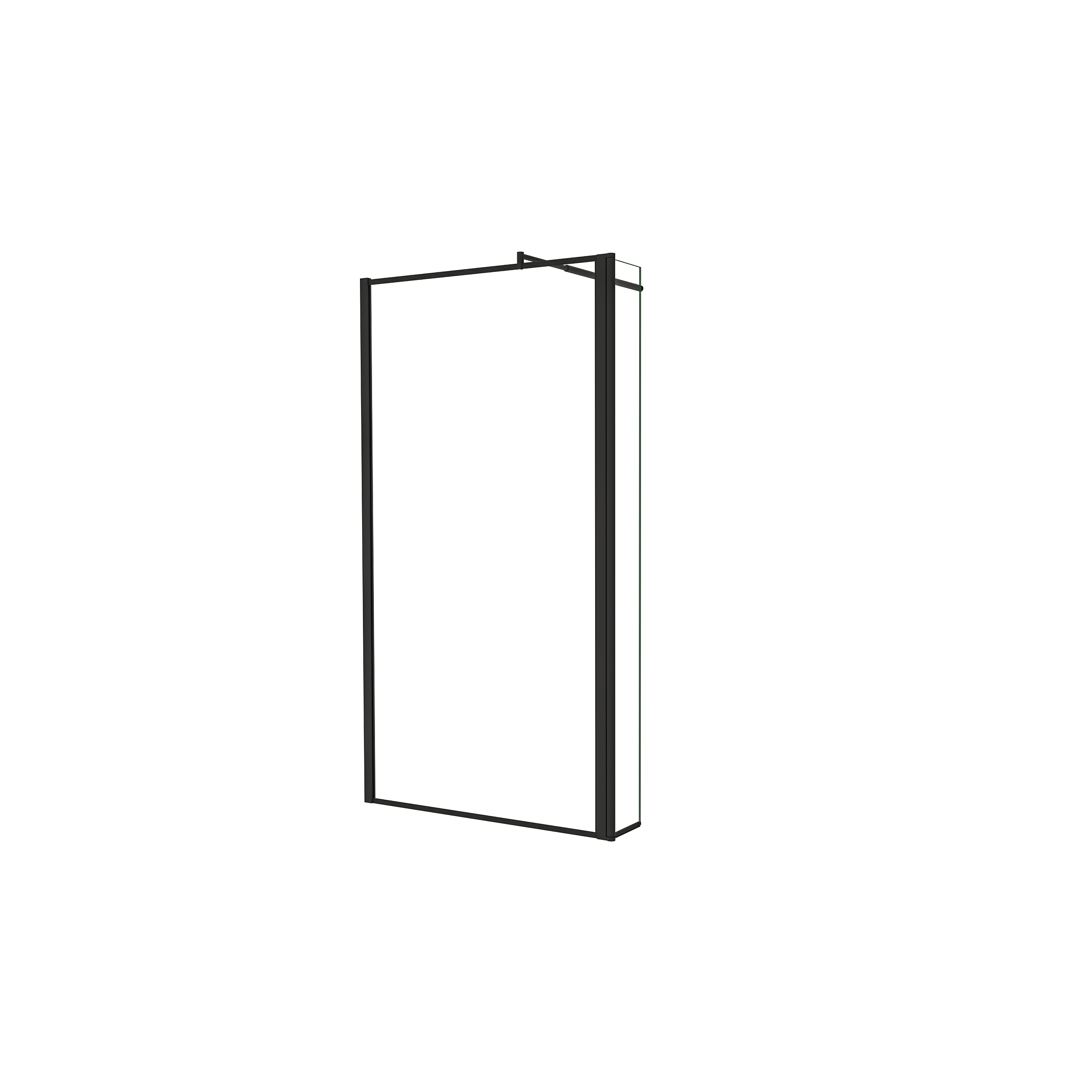 AICA Walkin Mampara Panel de ducha borde de serigrafía negra 2hojas Vidrio 8mm Antical con Barra Negra 70-120cm Tamaño[(73.9-75.9)+40]x200cm