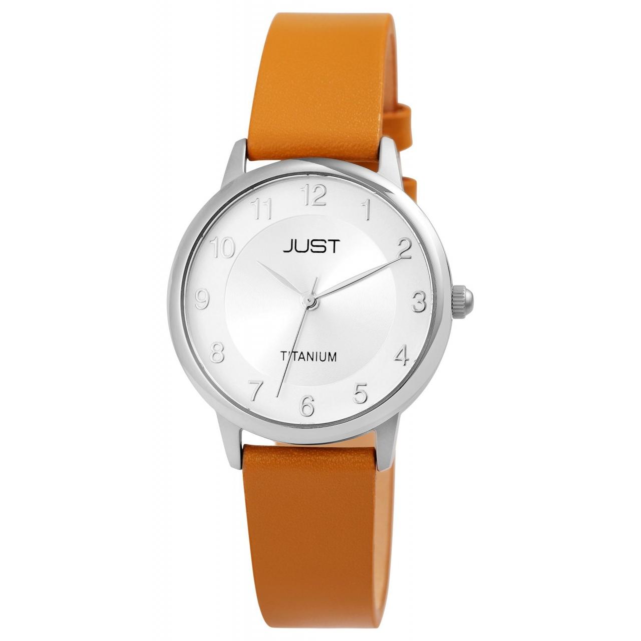 Reloj Just® Mujer em Titânio com Bracelete em Pele Genuína