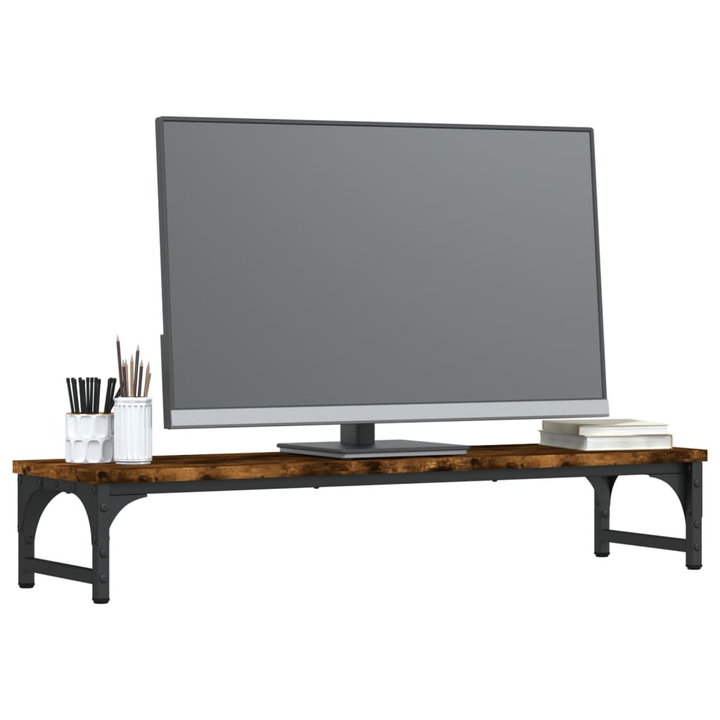 vidaXL Soporte de Pantalla Estante para Monitor Madera de Ingeniería Color Negro,  Gris sonoma,  Marrón roble y mas