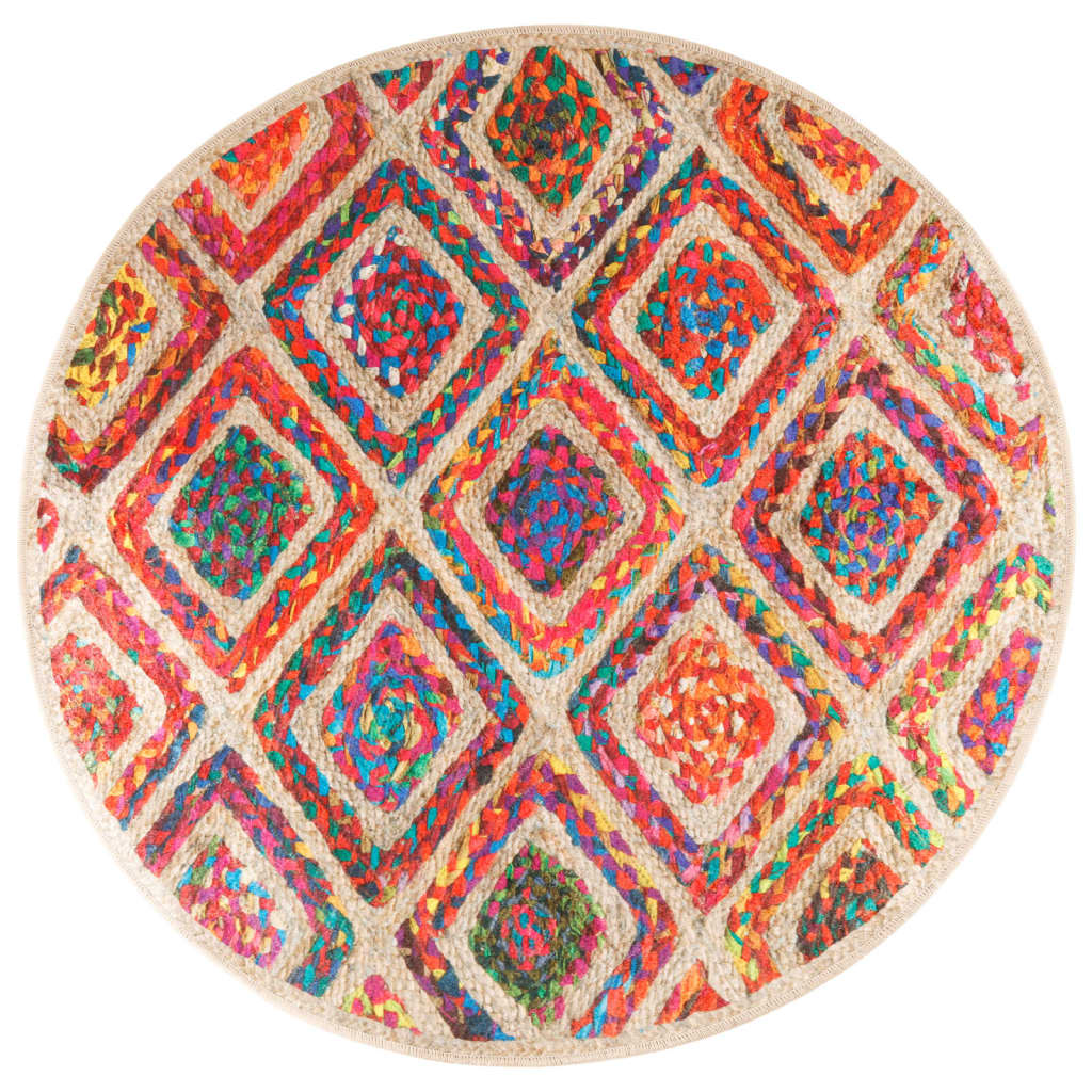 vidaXL Alfombra lavable Ø 120 cm Multicolor