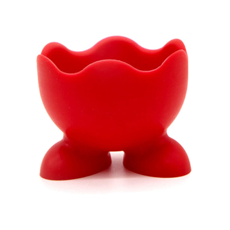 CA Bandeja de silicona para hueveras (3 unidades), reutilizable, para proteger los huevos, soporte de silicona esmerilado (rojo)