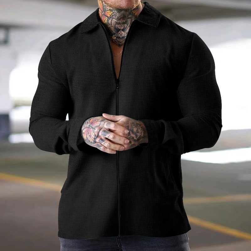 TK Chaqueta a cuadros de nuevo estilo, abrigo de solapa para hombres de mediana edad y jóvenes, estilo deportivo al aire libre de moda para hombres de moda.