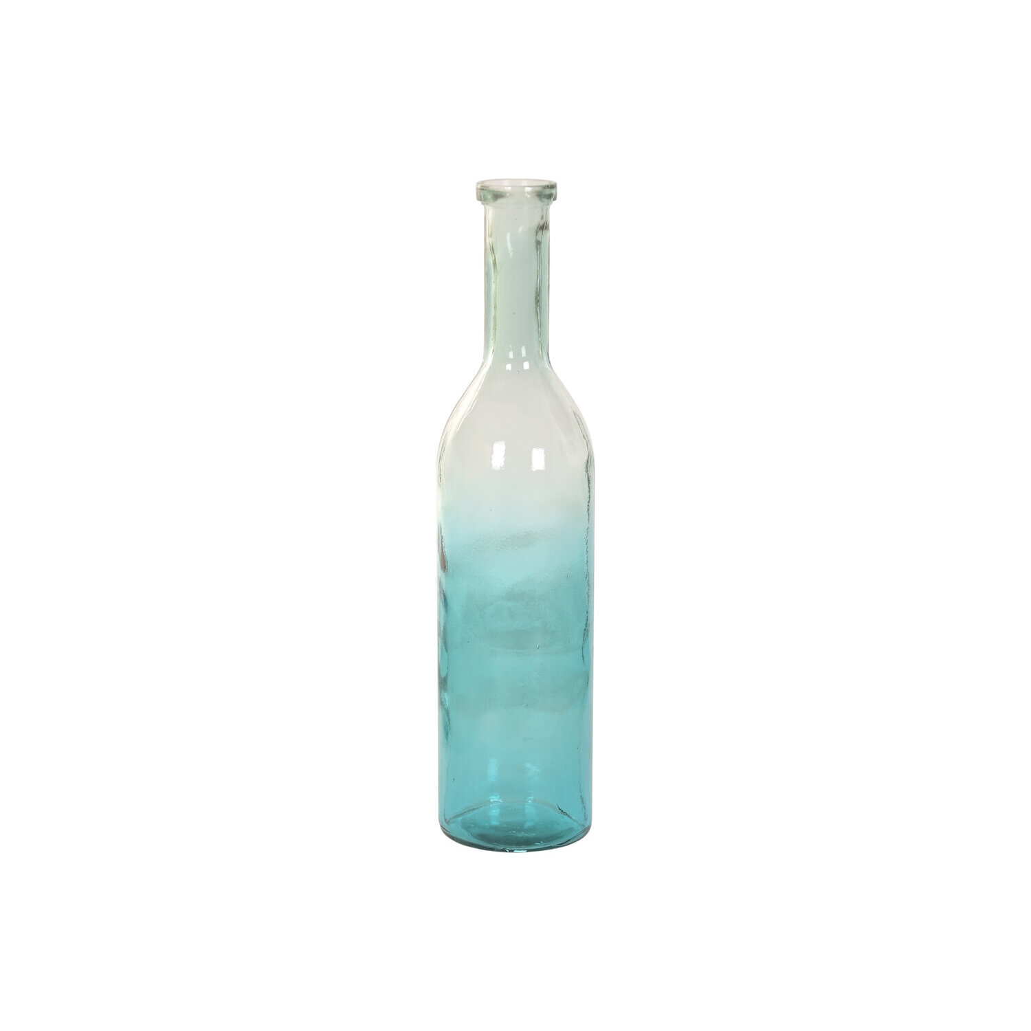 Jarrón decorativo, de cristal reciclado, botella, en color bicolor, medidas 18x18x74,5 cm Fijalo