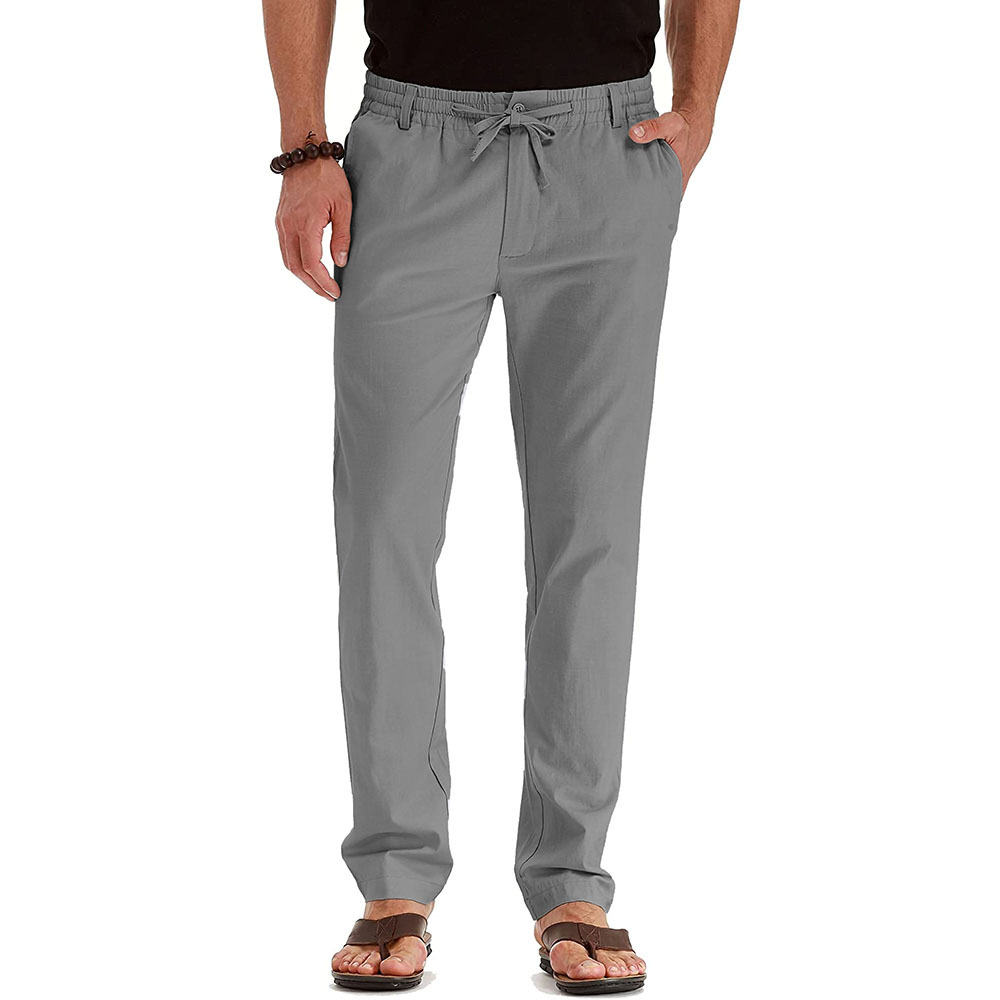 TK Pantalones de hombre de color liso, de moda, informales, holgados y rectos.