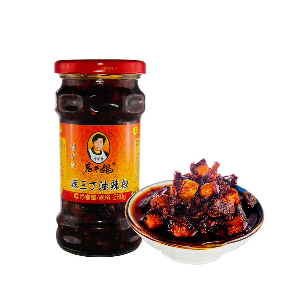 Salsa Picante Lao Gan Ma con Chile Crujiente, Tofu y Cacahuetes - 275g de Auténtico Sabor Chino para Arroz, Fideos y Carnes