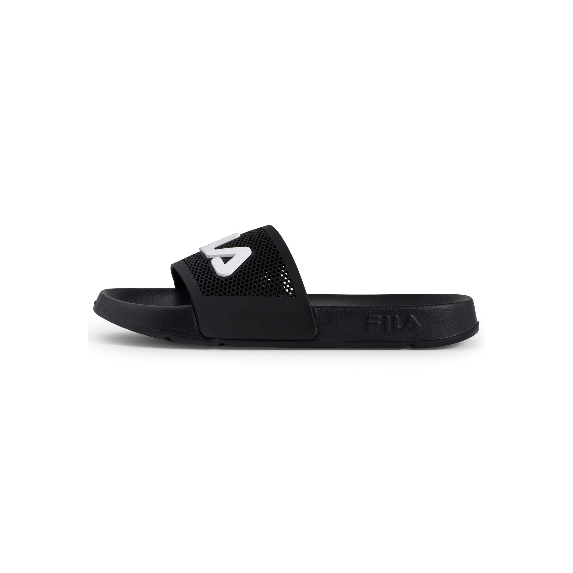 FILA | Chanclas Slide Hombre, Morro Bay Spiro, Caucho y Goma, Azul, Verde y Negro, Sandalias de Piscina Abiertas, Tira Ancha con Patrón Hexagonal y Logo 3D, Cómodas