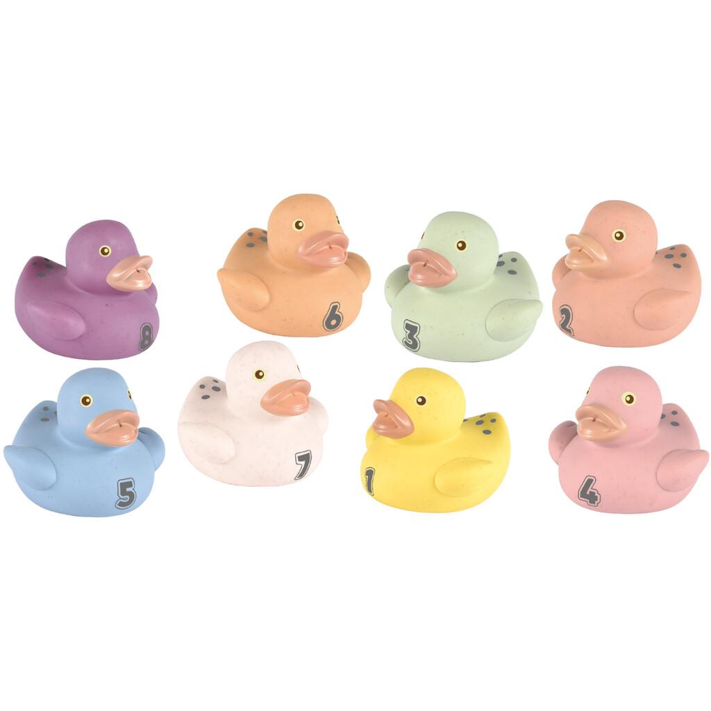 Set Juguetes de Baño con 8 Patitos Numerados Para el baño PICCOLOTOYS