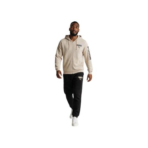 Chandal Puma Ess Graphic Suit Fleece Beige Silver Fog 696906-82 Conjunto Hombre