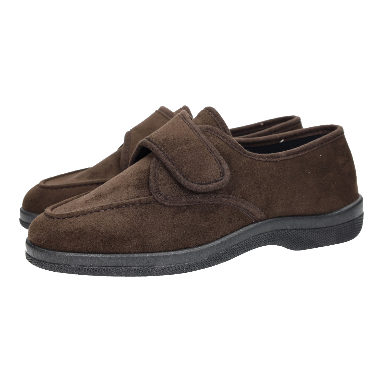 Zapatillas marca DOCTOR CUTILLAS para hombre en color marrón. Zapatilla marrón de licra para hombre con cinta textil adhesiva y suela de goma, ajuste óptimo al pie. Hechas en España por Doctor Cutillas