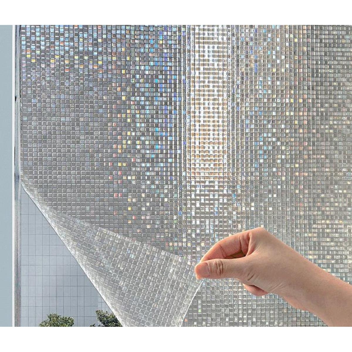 Om Home Lámina para ventanas que proporciona privacidad - Lámina de vidrio mate opaca - Control térmico estático sin adhesivo - Lámina decorativa que bloquea la luz solar - Ideal para baños, salas de estar y viviendas de alquiler - 45 cm x 2 m