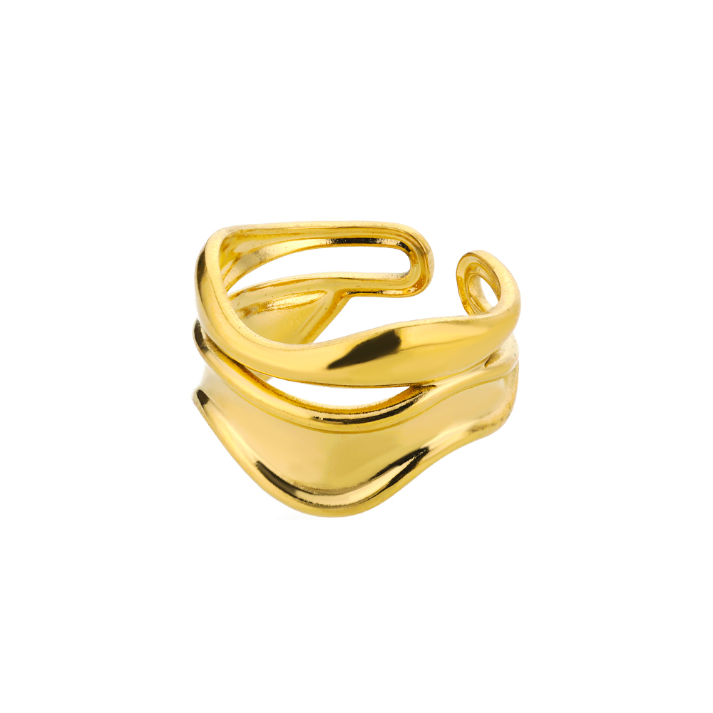 TK Anillo De Moda Ancha Para Mujer En Color Oro Acero Inoxidable Elegante Y Aesthetic Para Parejas Regalo Anillos Mujer