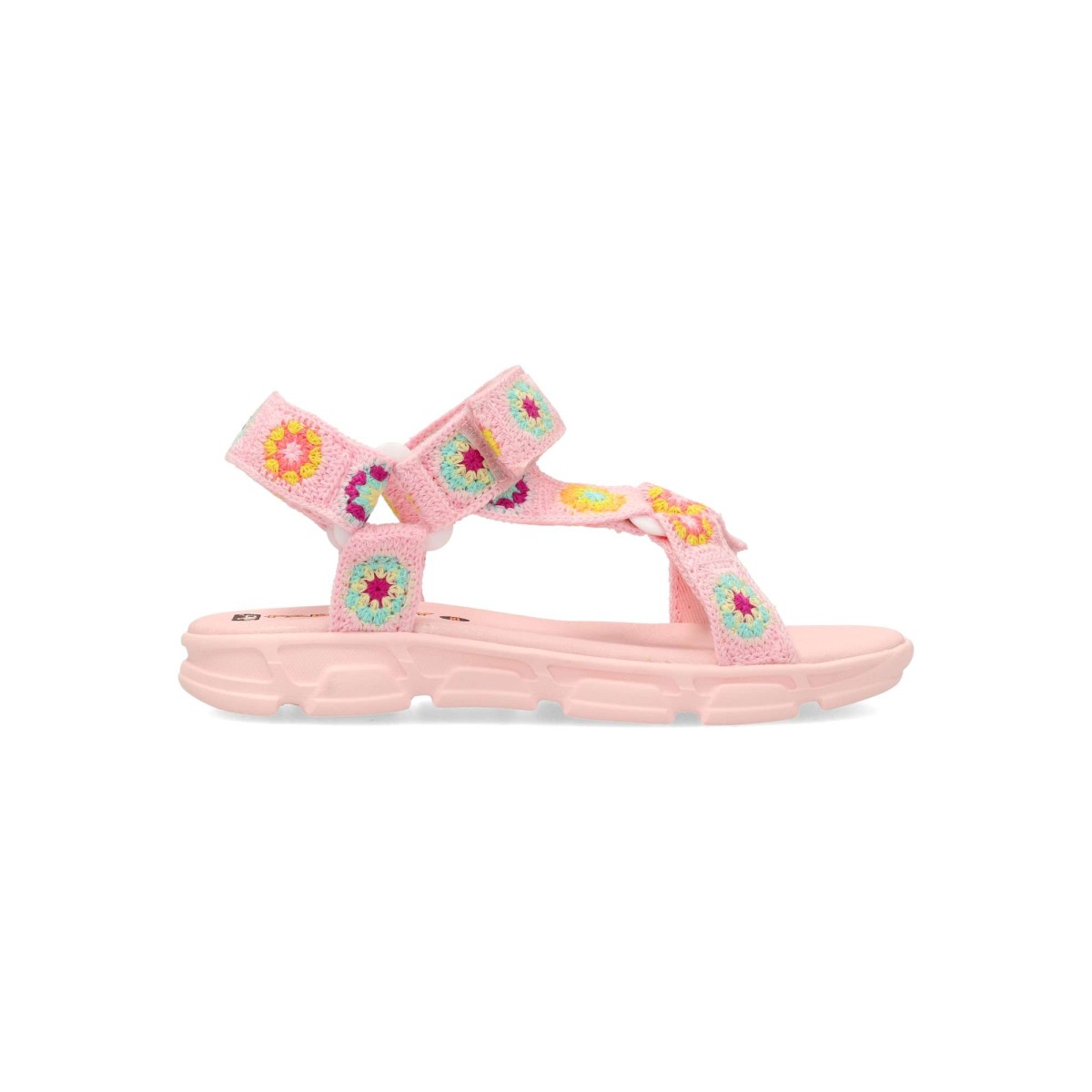Pablosky - Sandalias deportivas para niña con diseño crochet, planta amortiguadora superabsorbente y antibacteriana, suela de goma antideslizante, hechas en España