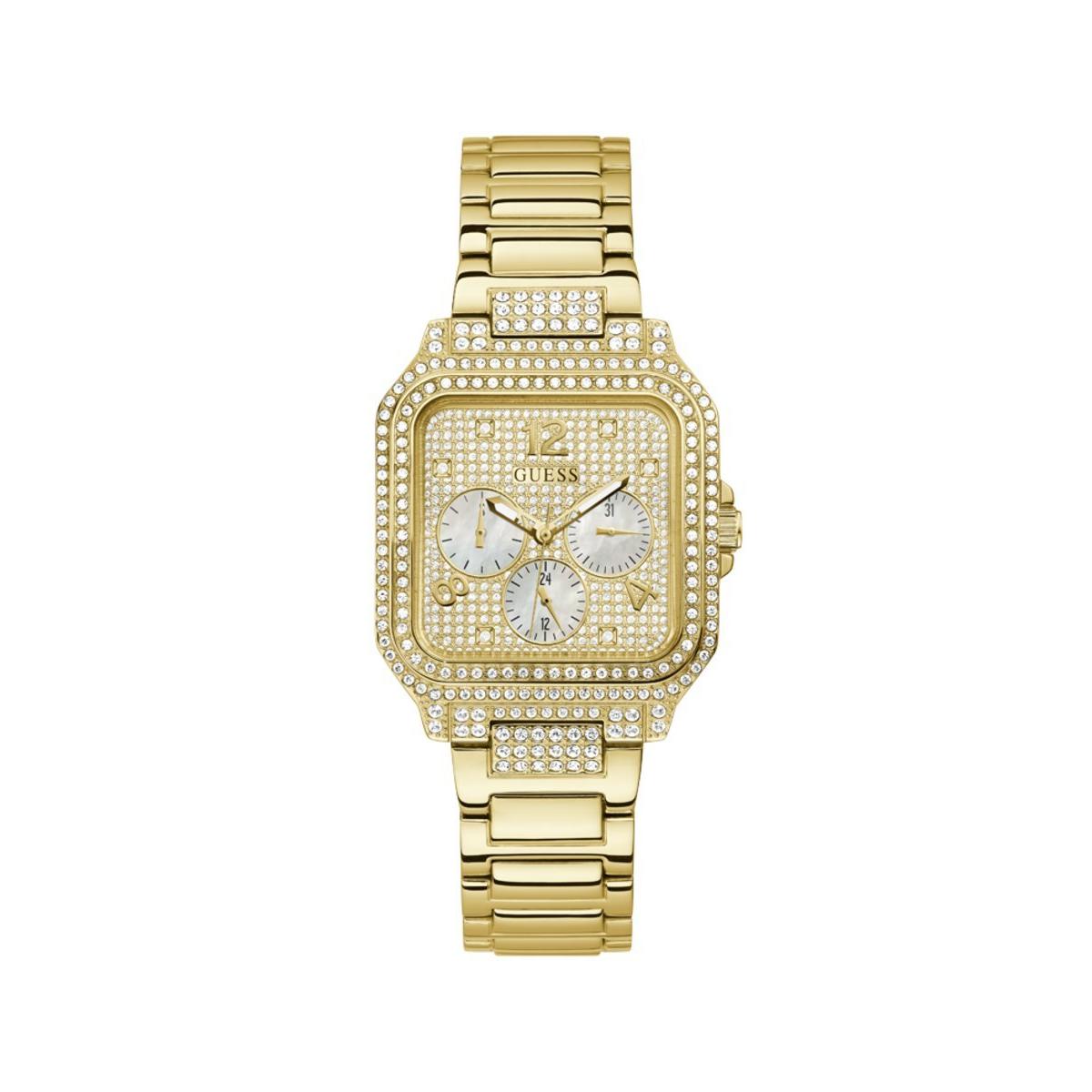 Guess Reloj Mujer Caja De Acero Pulsera Acero De Color Oro Resistente Al Agua 3 Atm Gw0472l2