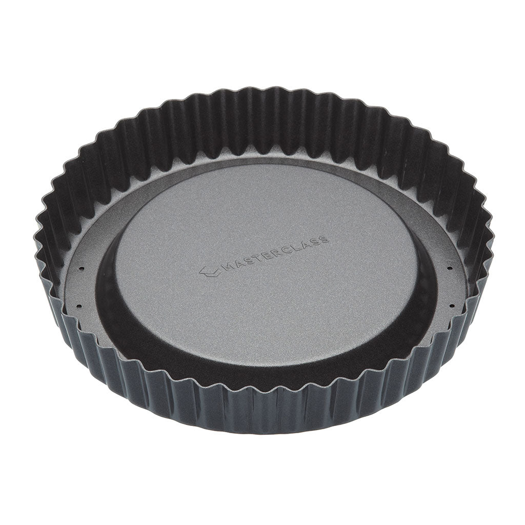 Molde Acanalado Masterclass de KitchenCraft para Flanes, Bizcochos y Pudings, Diseño Elevado para Desmoldado Fácil, Cocción Uniforme y Rápida, 20 cm