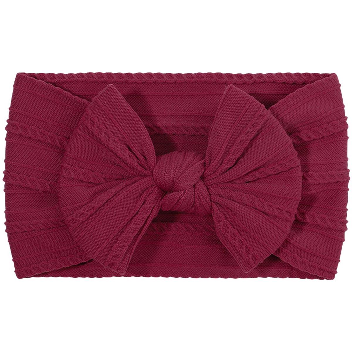 1 pak zachte schattige elastische nylon hoofdbanden voor babymeisjes met strik, paars