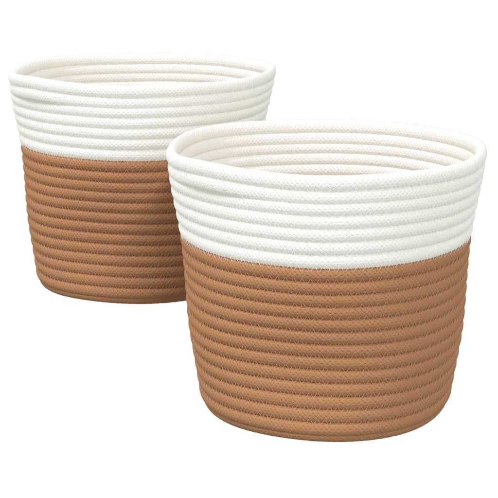 vidaXL Cestas de almacenaje 2 uds algodón Ø24x18 cm