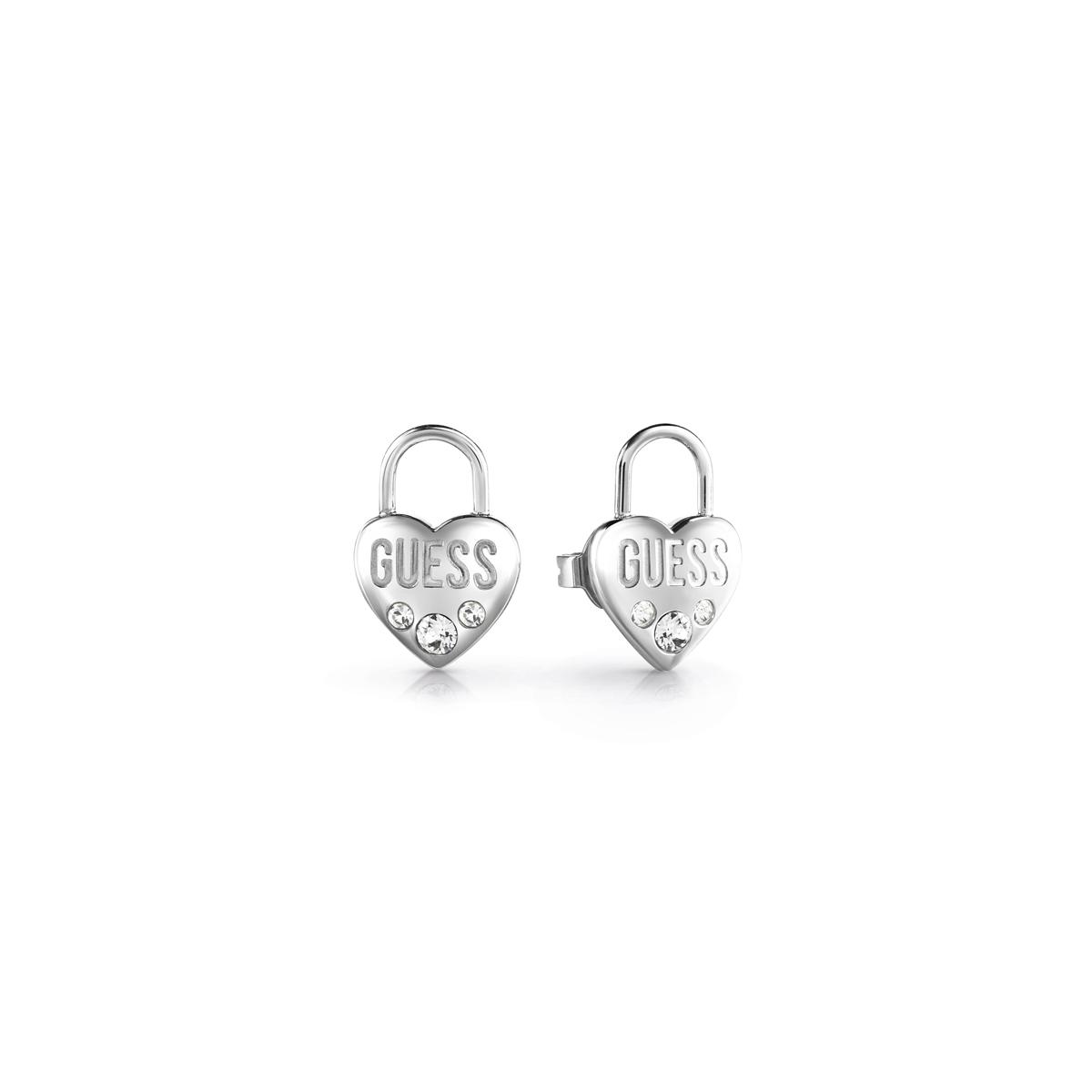 Guess Pendientes Mujer Lock Me Up De Acero Plateado Ube20054
