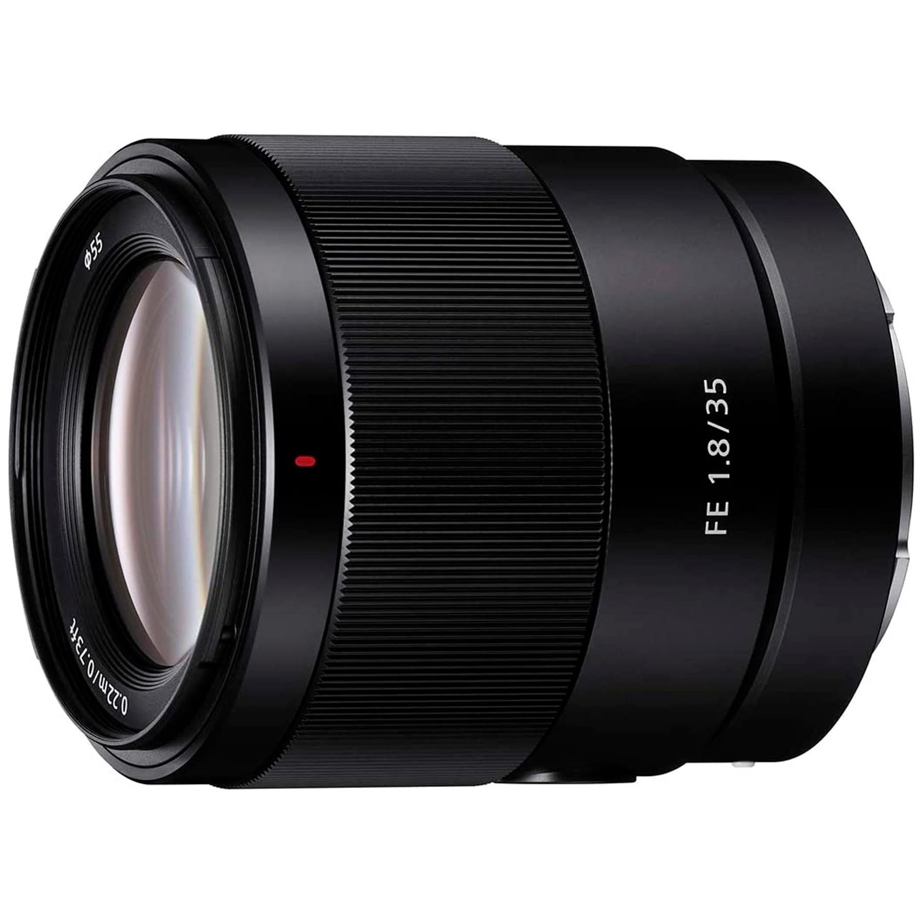 Sony - Objetivo SEL35F18F FE 35 mm f/1.8 para cámaras mirrorless de fotograma completo, ligero (280 g), AF silencioso y preciso, resistente al polvo y humedad