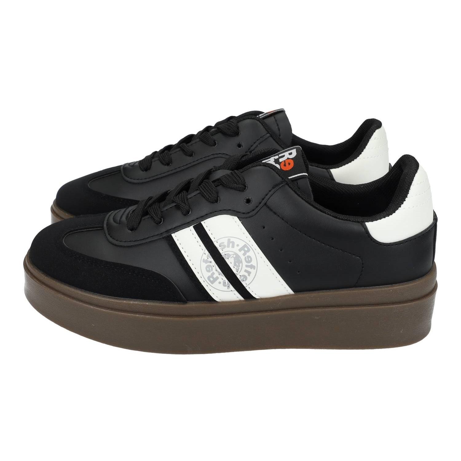 Zapatillas marca REFRESH para mujer en color negro. Zapatillas deportivas Refresh para mujer, diseño urbano con plataforma, ligeras y cómodas, suela antideslizante