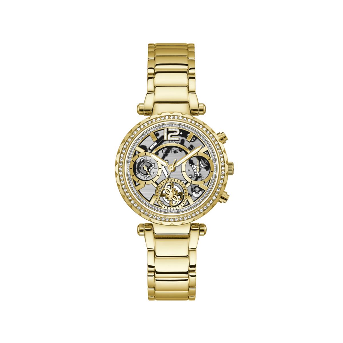 Guess Reloj Mujer Caja De Acero Pulsera Acero De Color Oro Resistente Al Agua 3 Atm Gw0403l2