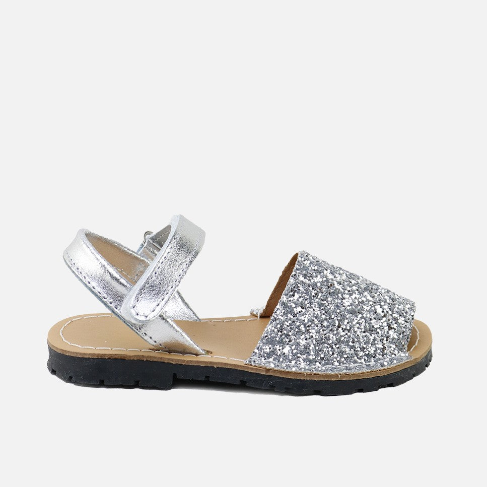 Menorquinas Glitter Plata Elibasic | Eli 1957