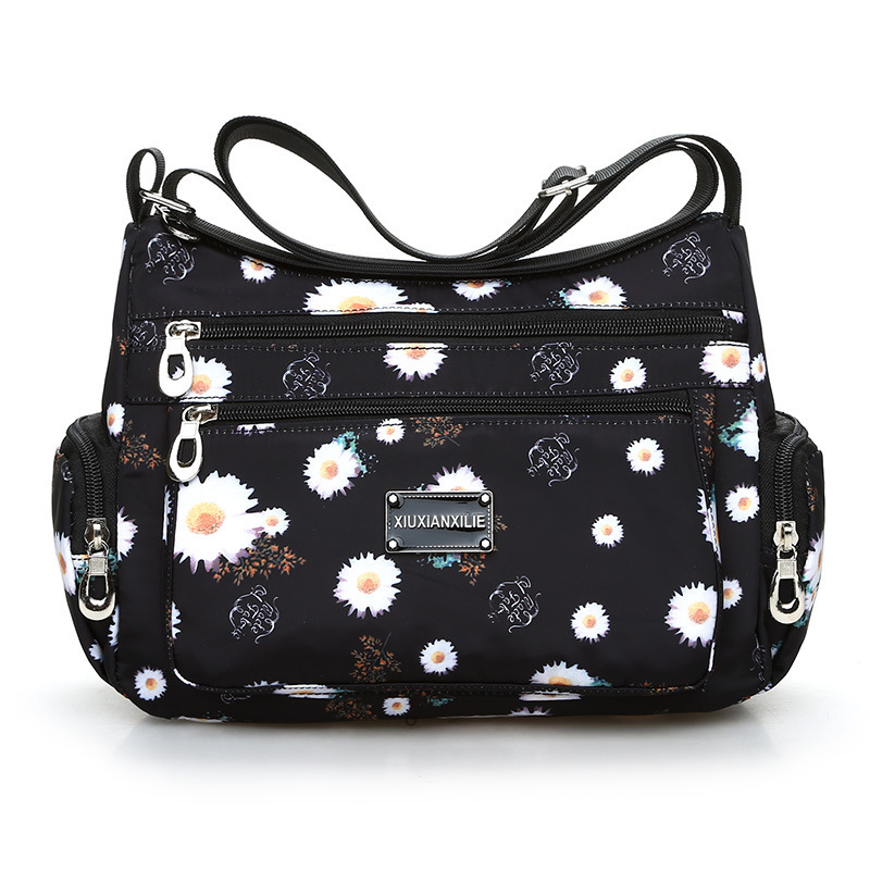 Bolso bandolera de mujer, bolso de hombro de nailon, con múltiples bolsillos