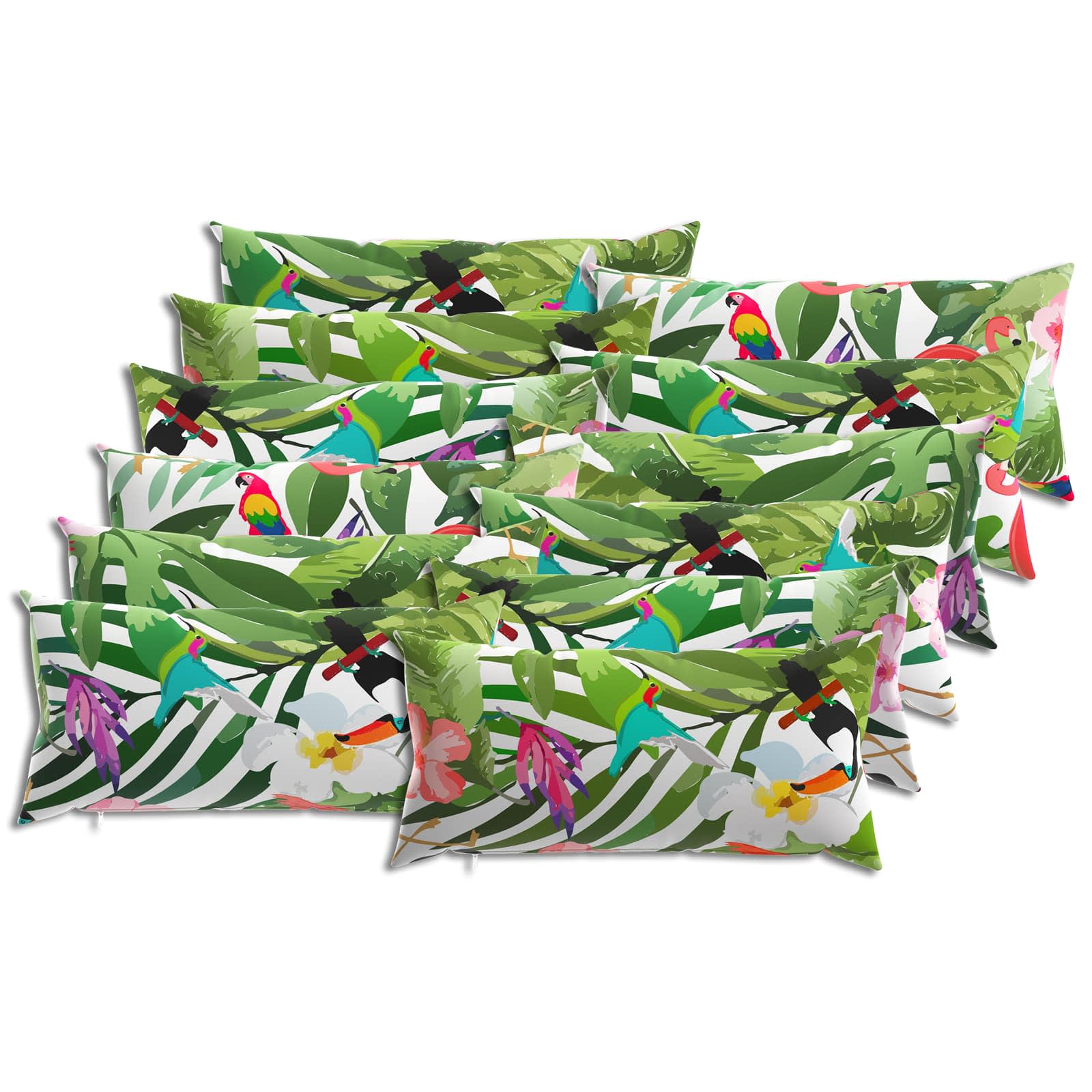 vidaXL Funda de almohada 12 uds. HEERLEN 40 x 80 cm Poliéster Multicolor