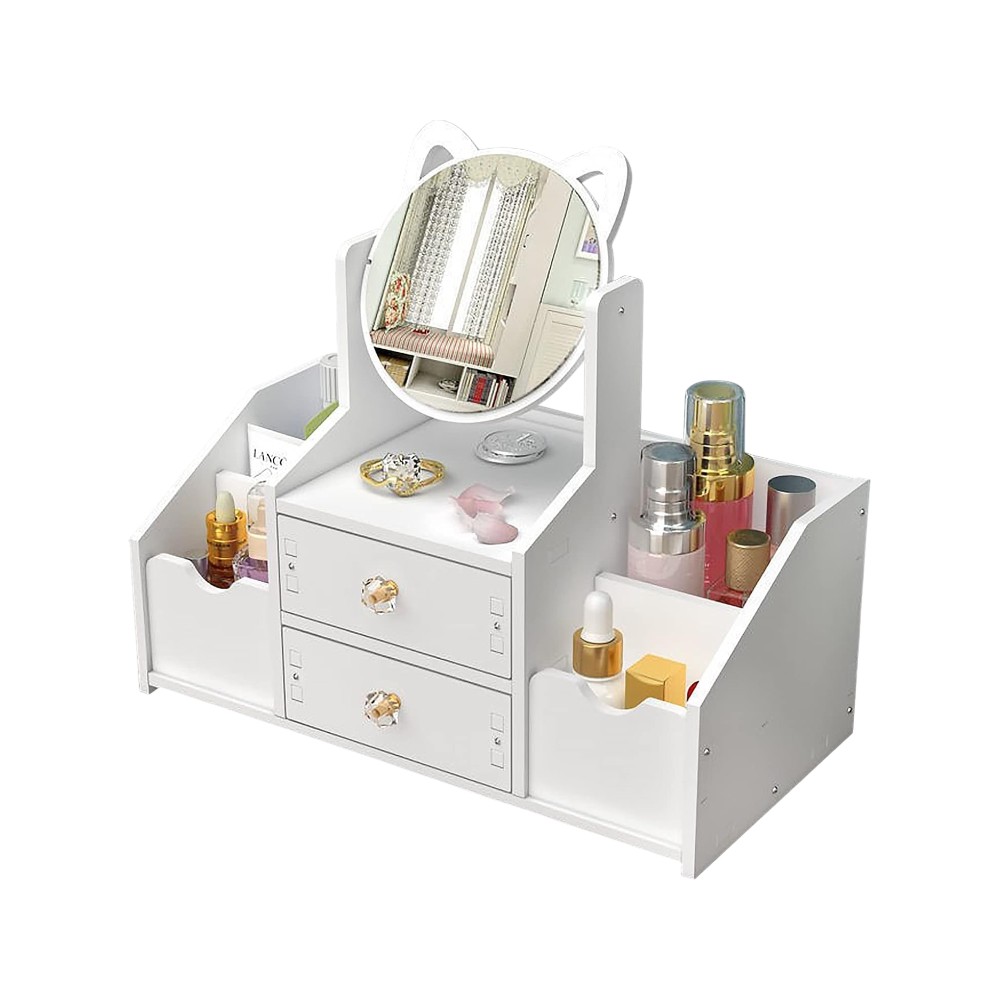 Mueble Auxiliar Modular de Madera DIY, Organizador Multifuncional Blanco de Fácil Montaje para Baño, Dormitorio, Salón y Oficina, Varios Modelos