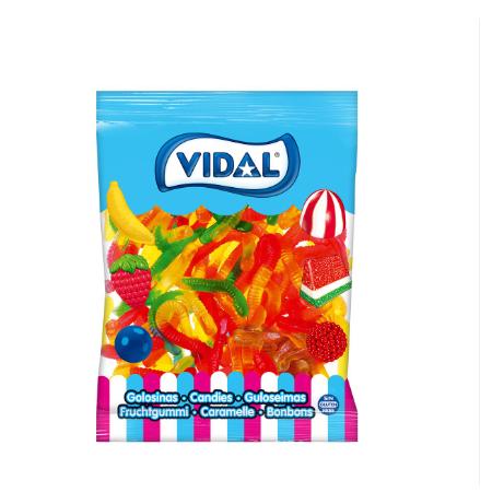 VIDAL Gusanos Bicéfalos bolsa 1 Kg  sabor a Fresa sin gluten  sin grasa sabor original Vidal garantizado
