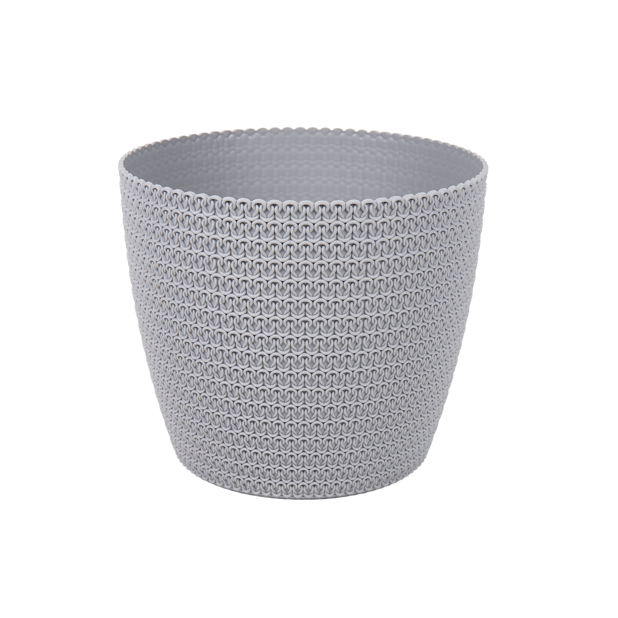 Cofan Maceteros decorativos | Color: gris | Diseño trenzado | Resistentes a los rayos UV | Packs de 5 o Unitario | Medidas: Ø21,5 x 18,5 cm | Ideales para interiores y exteriores