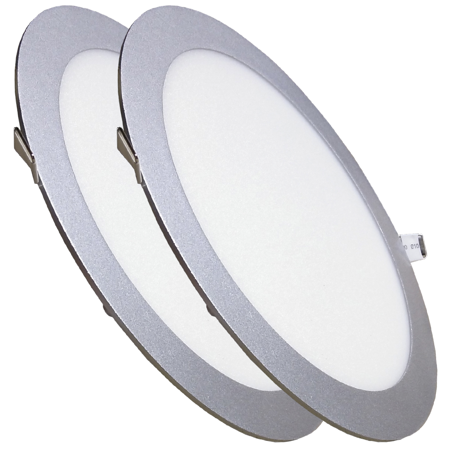LED ATOMANT Panel LED Redondo 24W plano, Corte 280mm, Marco plata, 2200 lúmenes, Driver incluido, Bajo consumo, Alta eficiencia, Ideal para salones, cocinas, oficinas, Instalación fácil, Luz uniforme y sin parpadeos, Diseño elegante y ultrafino