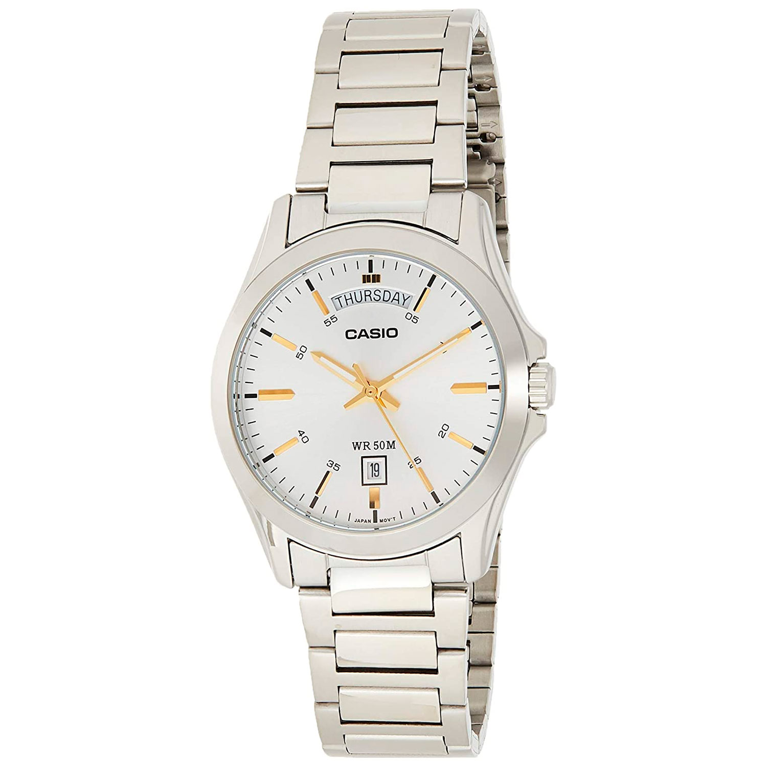Casio Mtp-1370d-7a2 Enticer Reloj Para Para Hombre Color Plateado