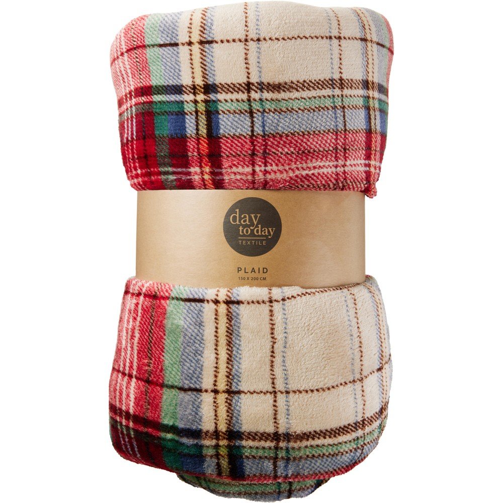 KOOPMAN MANTA 200X150CM CUADROS 3 COLORES SURTIDOS DOBLE CAPA TELAS PARA EL HOGAR 39x21x21 Cms.