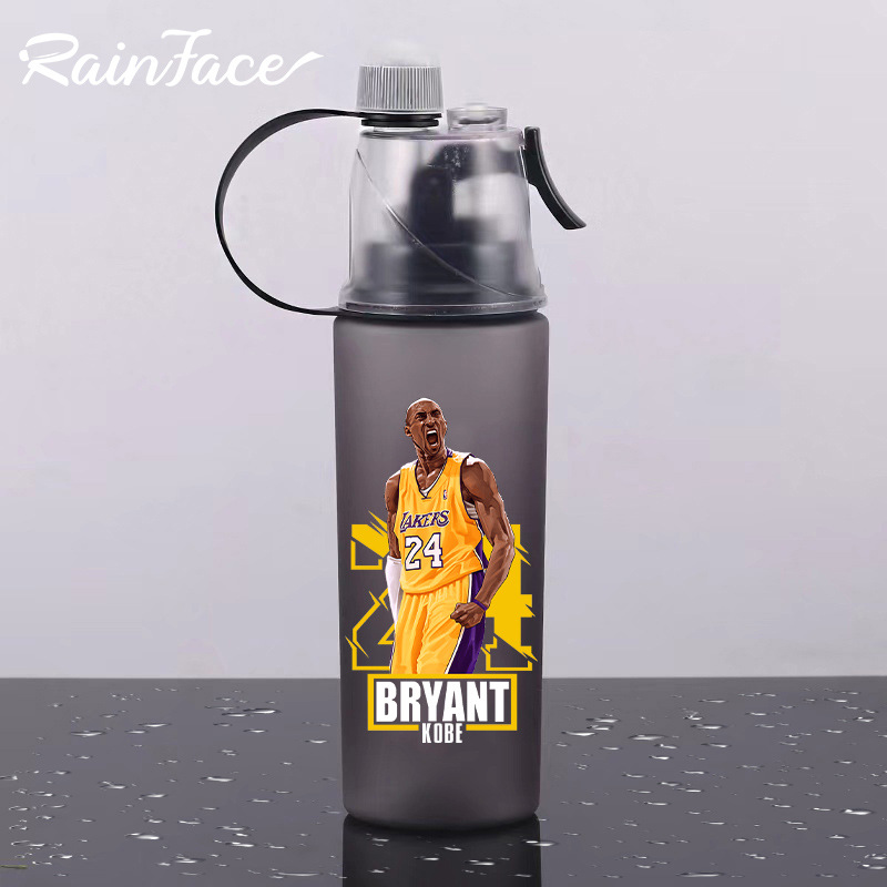 Botella Deportiva con Boquilla de Spray - Cantimplora Antigolpes de Gran Capacidad para Exteriores (Verano/Material Plástico)--600ml