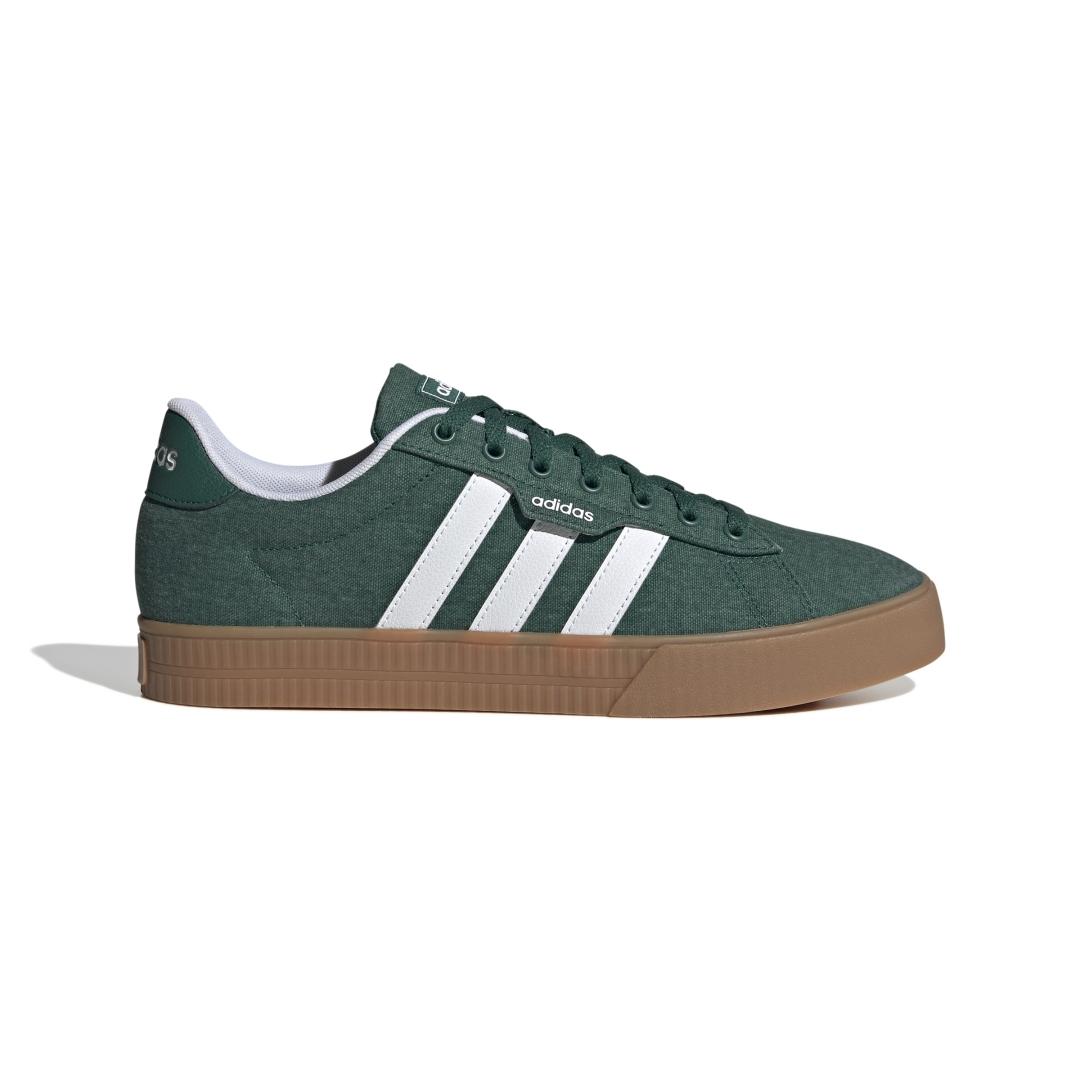 Zapatilla Adidas DAILY 3.0 Verde - Cordones y Suela Caramelo