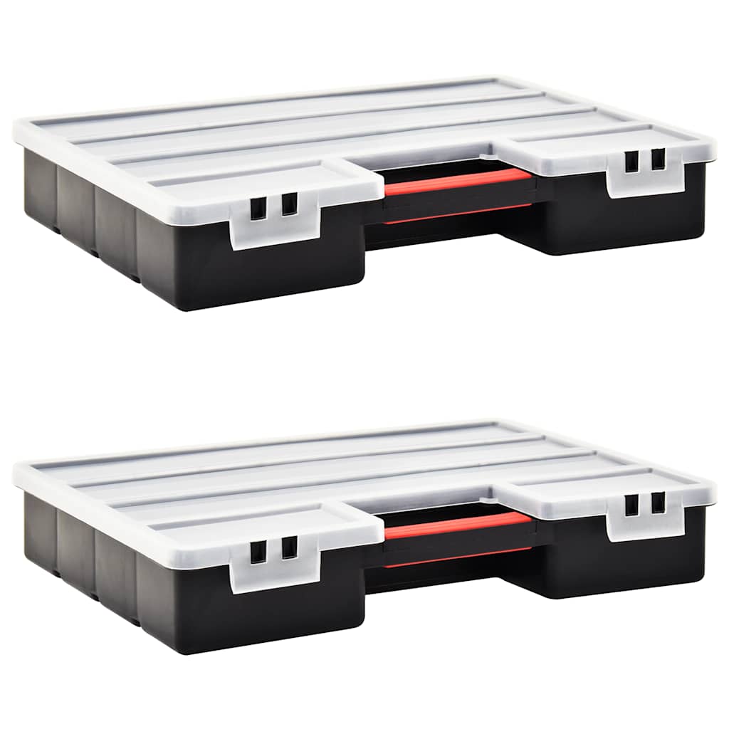 vidaXL Caja compartimentos 2 uds divisores plástico 460x325x80 mm