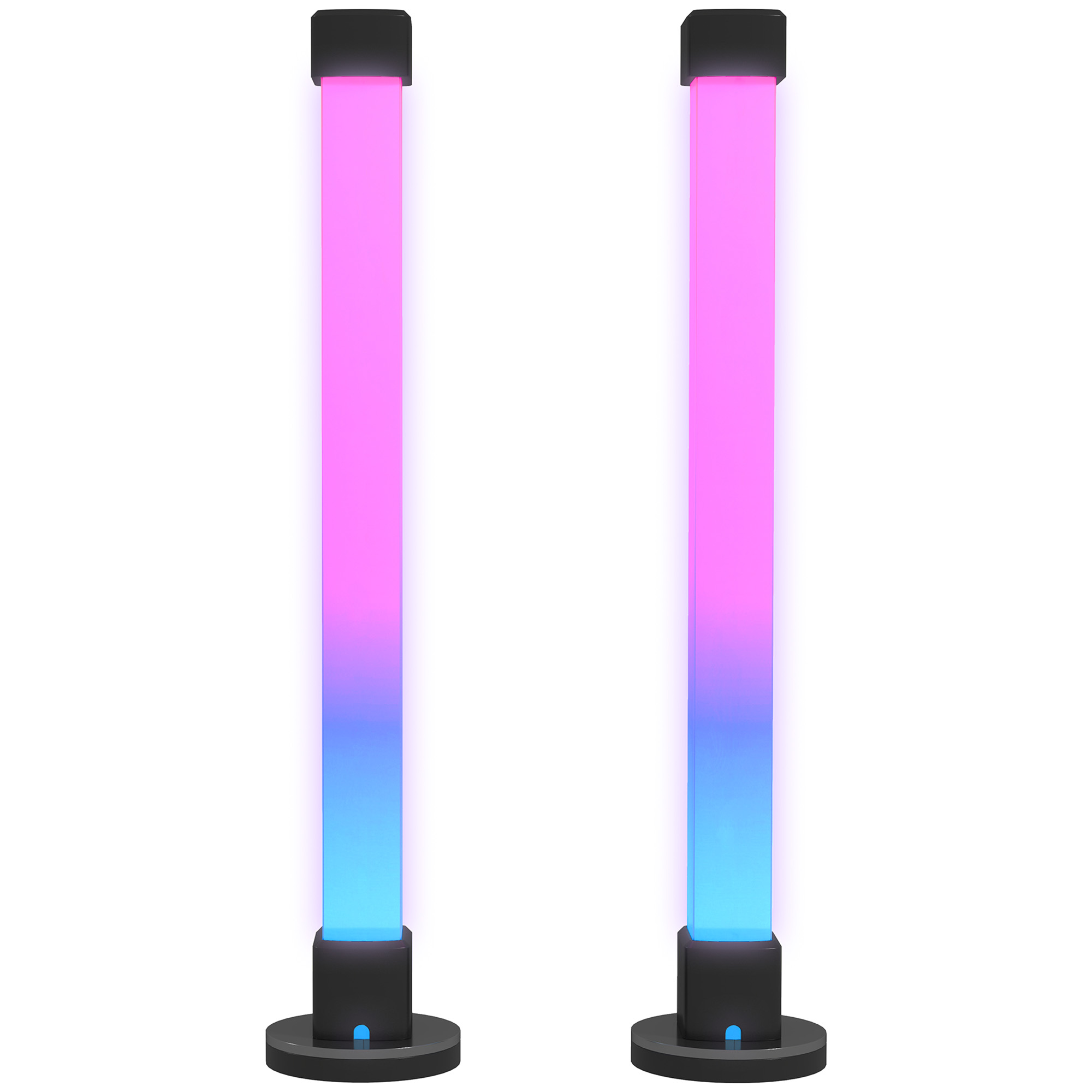 HOMCOM Conjunto de Lámparas de Mesa Inteligente Lámparas de Mesa LED con Control Remoto App Bluetooth Sincronización con Música y Temporizador para Salón Sala de Juegos Dormitorio Blanco