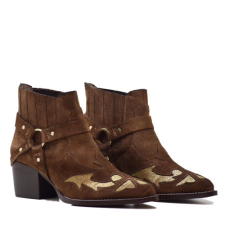 Botín Cowboy Elodie CA-1547 en Piel Antik Cuero