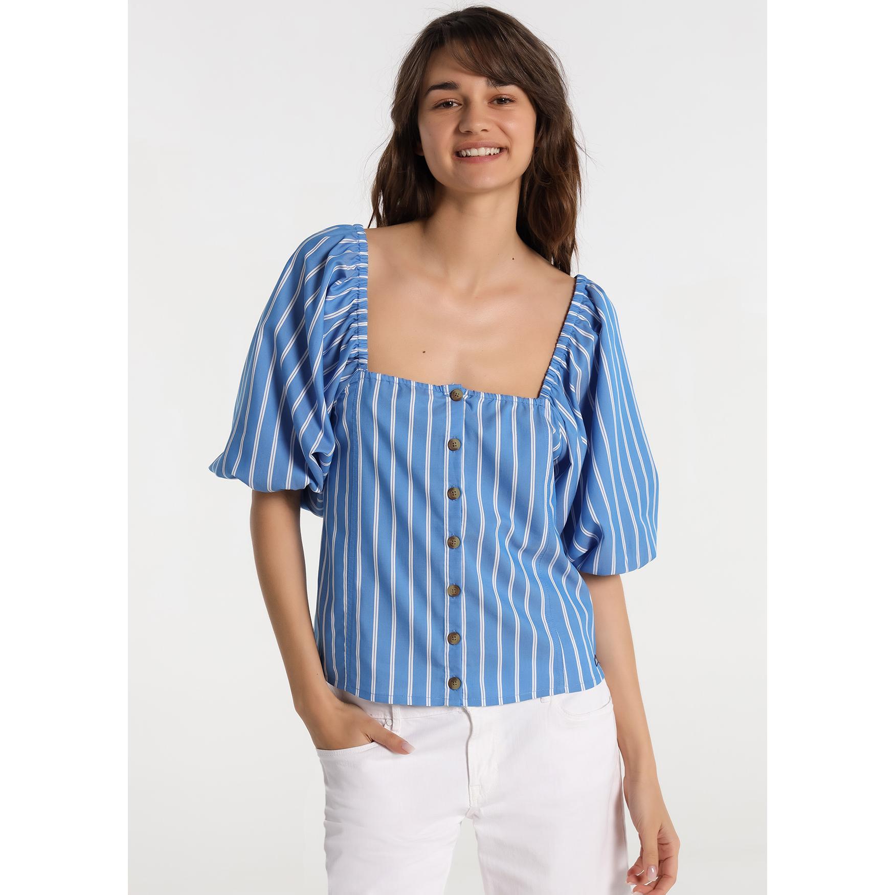 LOIS JEANS - Blusa Raya Tejida Manga Volumen