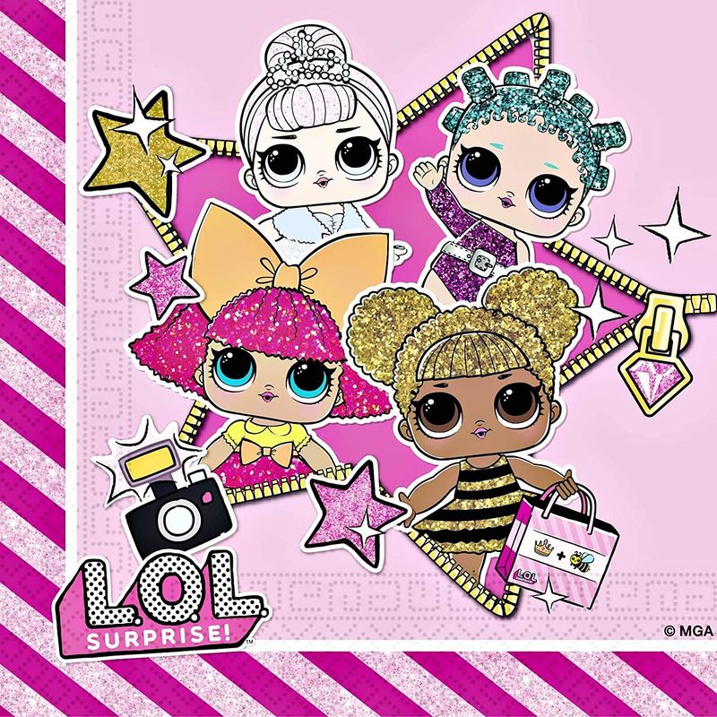 Colorbaby - Servilletas Lol Surprise 33 Cm - Pack 20 - Diseño Sorpresa - Alta Absorción