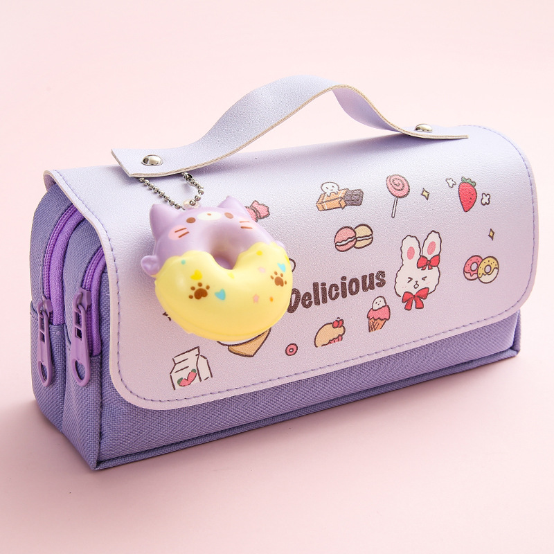 Estuche de lápices 3D Kawaii para niñas y niños, estuche organizador estético impermeable para suministros escolares, papelería coreana