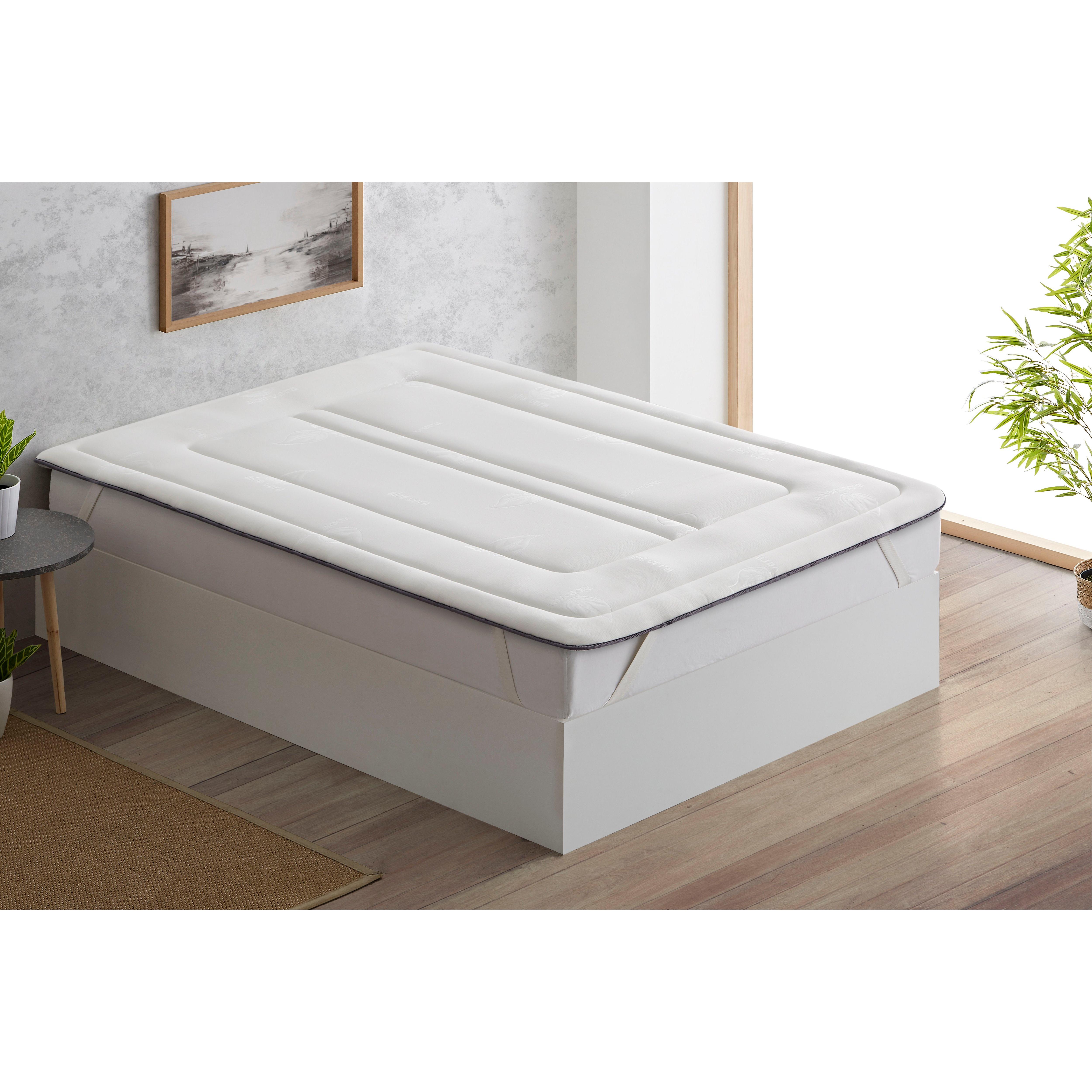 NORDIC HOME Topper Viscoelástico Aloe Vera | Memory Foam Transpirable y Confort Extra