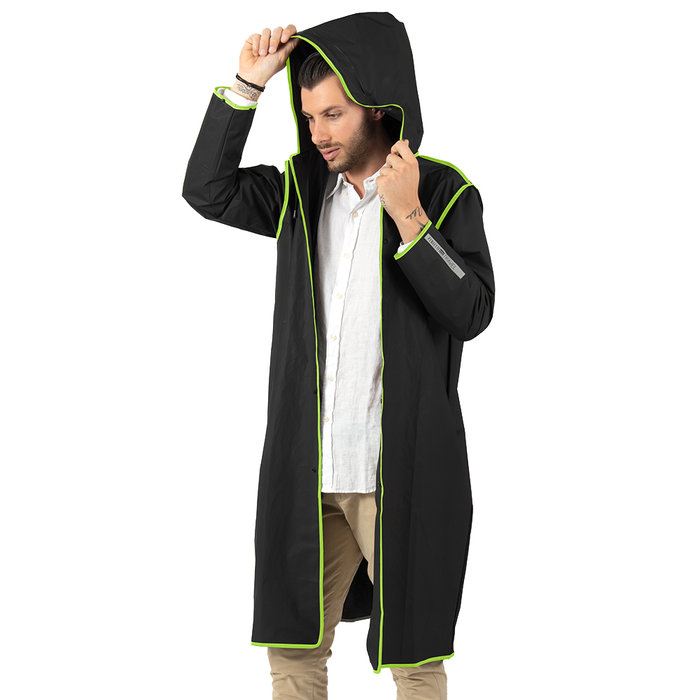 PERLETTI CHUBASQUERO HOMBRE NEGRO BORDE LIMA TALLA M CHUBASQUERO