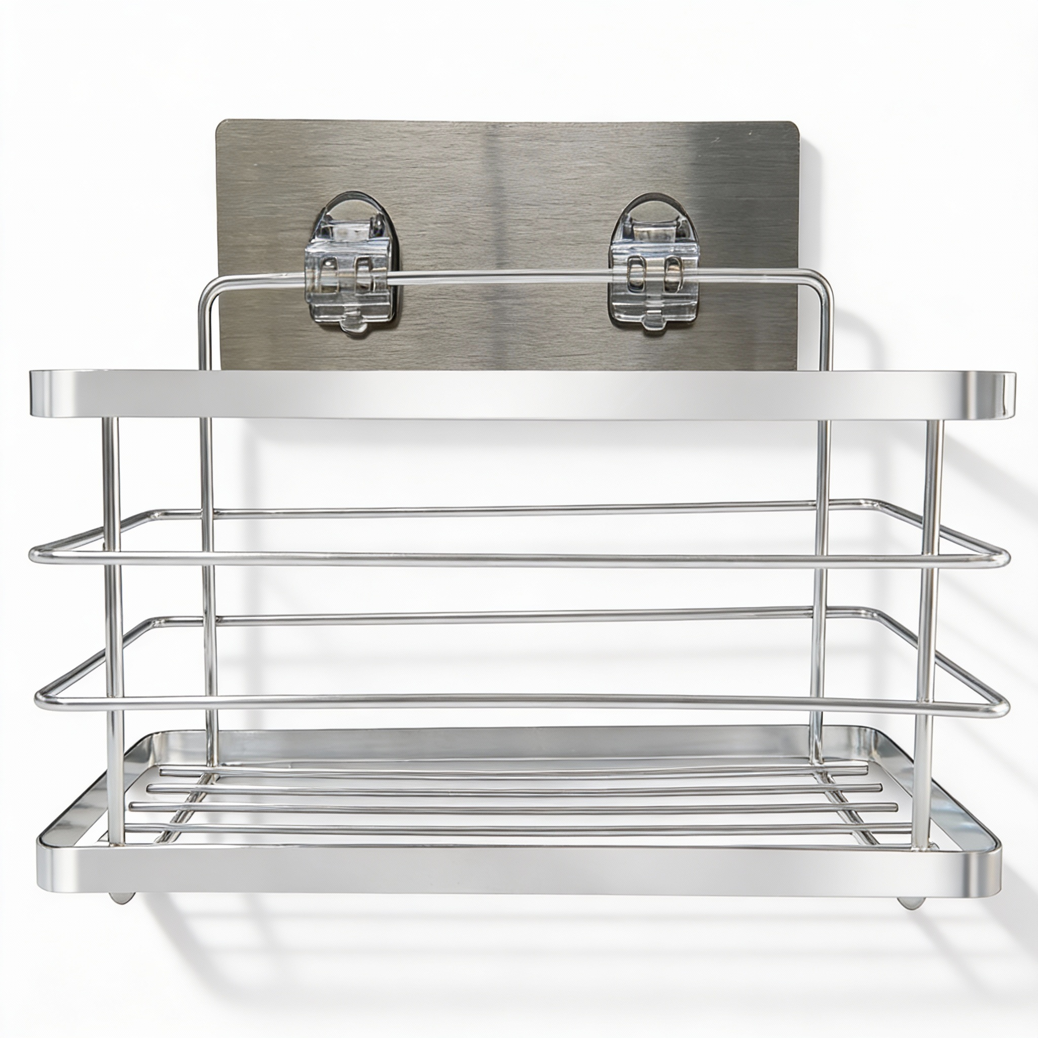 SODANY Estantería de Baño y Cocina Sin Taladrar Organizador Multiusos Adhesivo Acero Resistente 30x11x15cm Carga 5kg