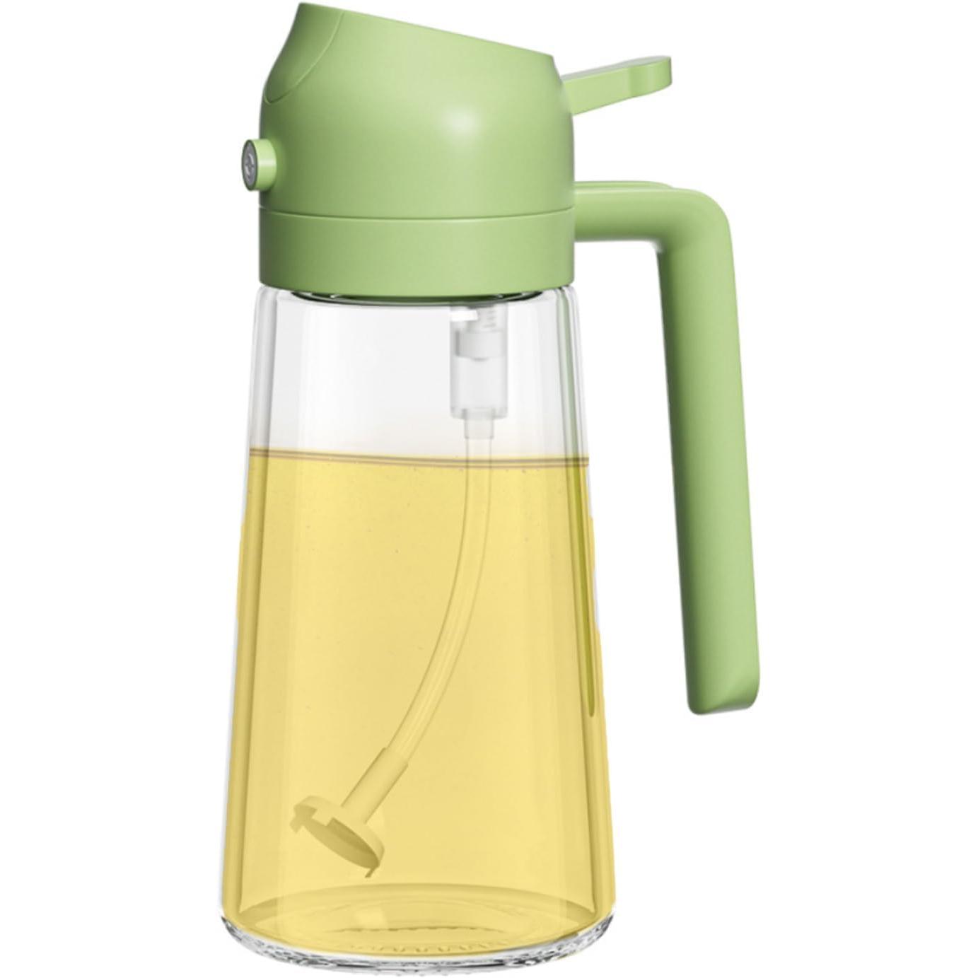 ONFENG OF2533 Pulverizador Aceite Spray Cristal 2 IN 1 Aceitera Antigoteo Spray Aceite Cocina Para Freidora De Aire Rociador Para Cocinar Dosificador 450ml