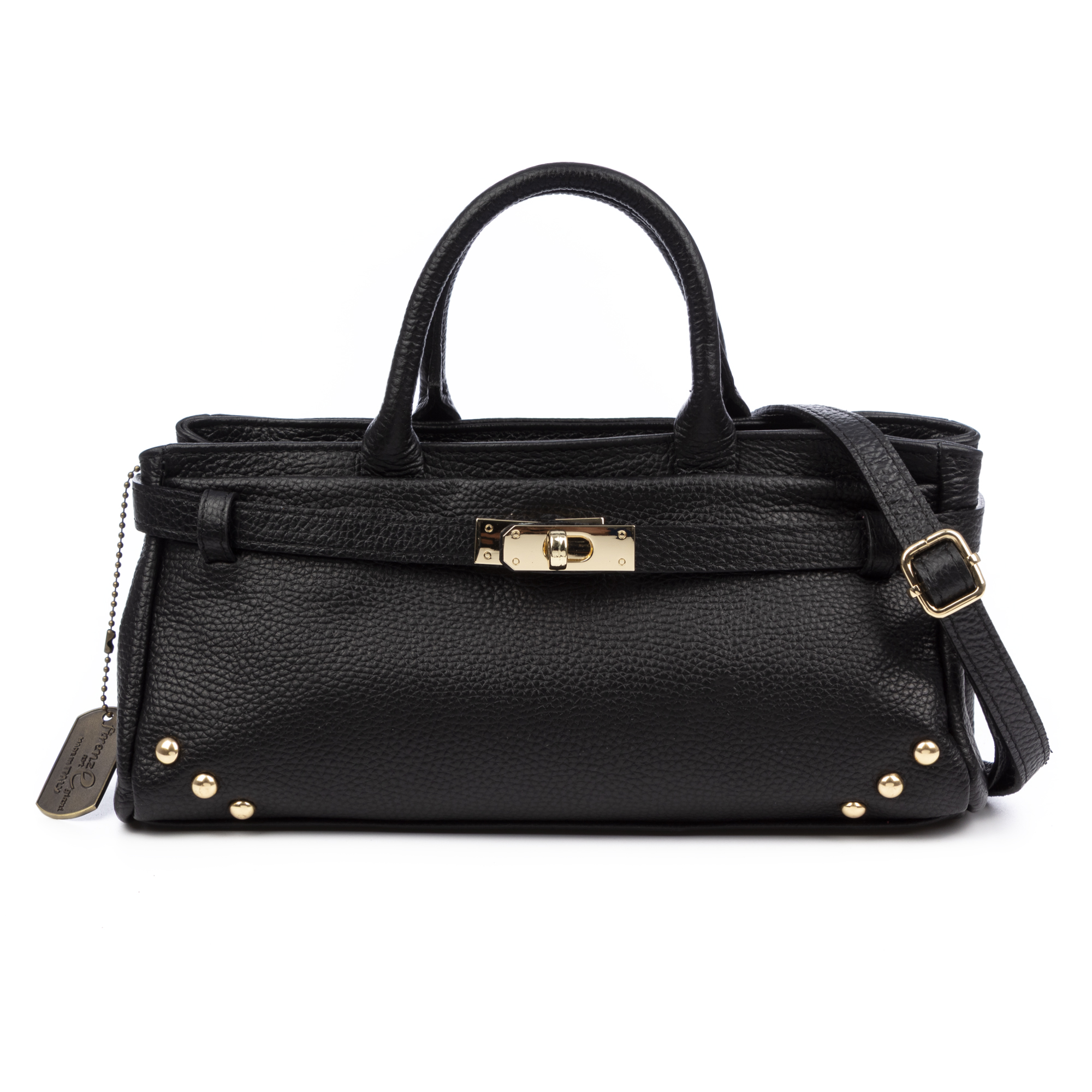 FIRENZE ARTEGIANI Bolso de mano Mujer. Piel auténtica Dollaro. 31x15x14cm