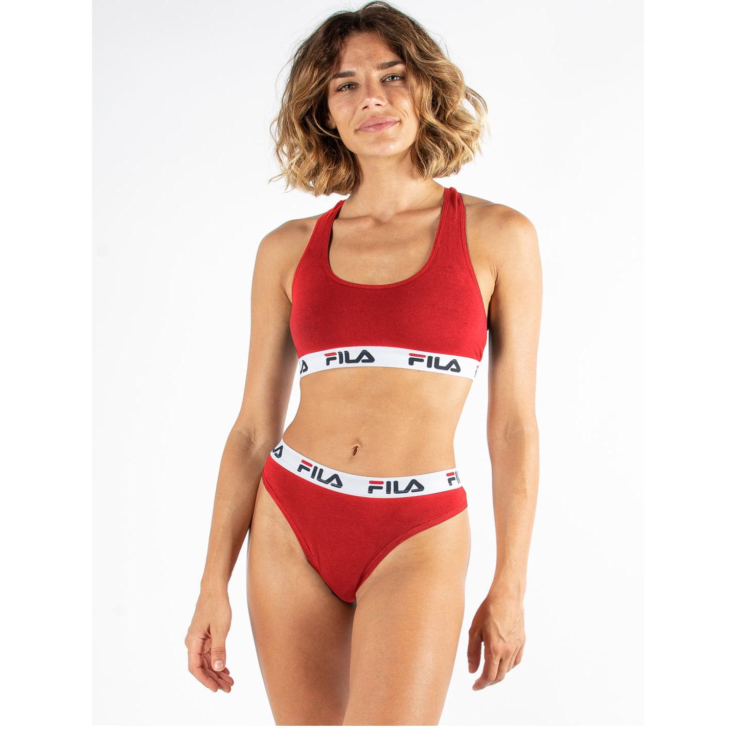 Sujetador Deportivo Fila Mujer Rojo con Máximo Confort, Algodón, Sin Aros, Tirantes Elásticos FU6042 FILA Skates