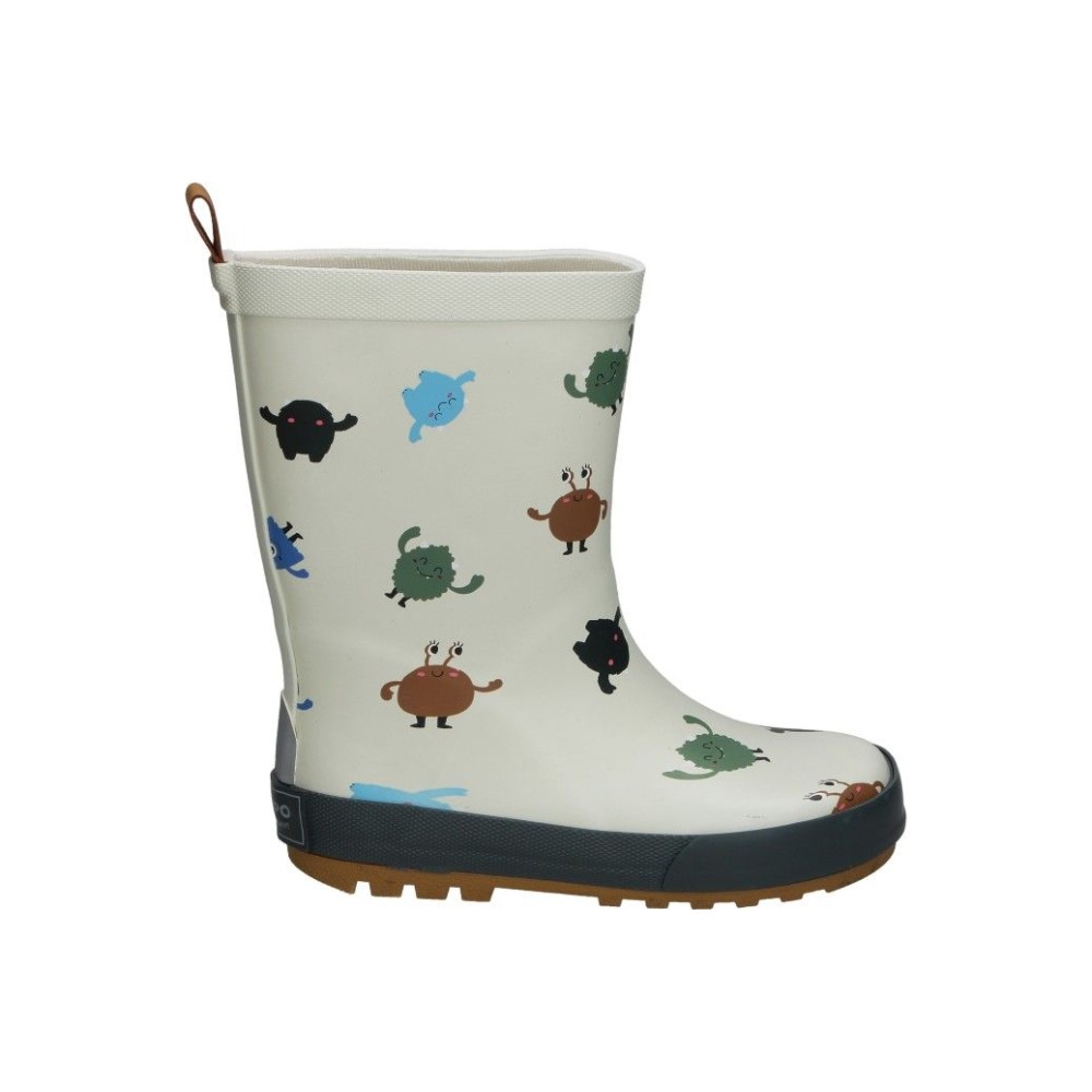 GIOSEPPO | Botas de Agua Giseppo Infantiles – Botas para Lluvia Beige con Dibujo Howell de Monstruitos – Botas con Collarín Ajustable – Forro de Algodón – Plantilla Extraíble y Transpirable – Suela Antideslizante – Modelo 76544